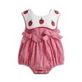 thumbnail image 3 of Glisme Newborn Girl Onesies Crewneck Cartoon Prints Bodysuit Long Sleeve Romper With Snap Closure Lovely Clothes 3-6 Months Red, 3 of 6