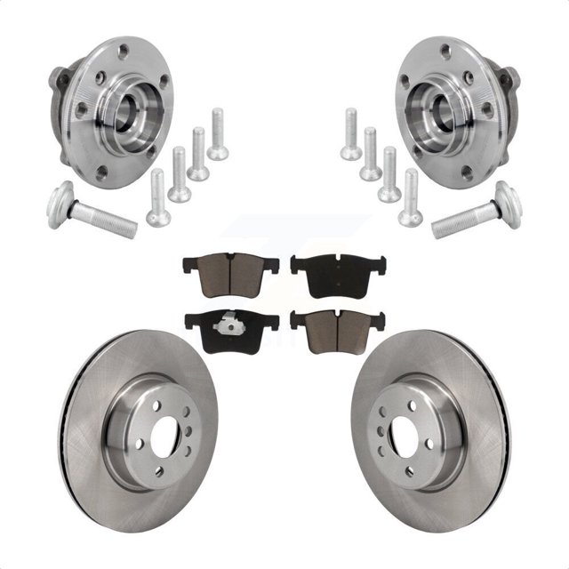 Transit Auto Ensemble de Roulement de Moyeu avant Rotors de Frein à Disque et Plaquettes en Céramique pour Voiture 2019 BMW 330i xDrive GT avec Rotor de 330mm de Diamètre Sans Étriers Peints Bleus KBB-133387