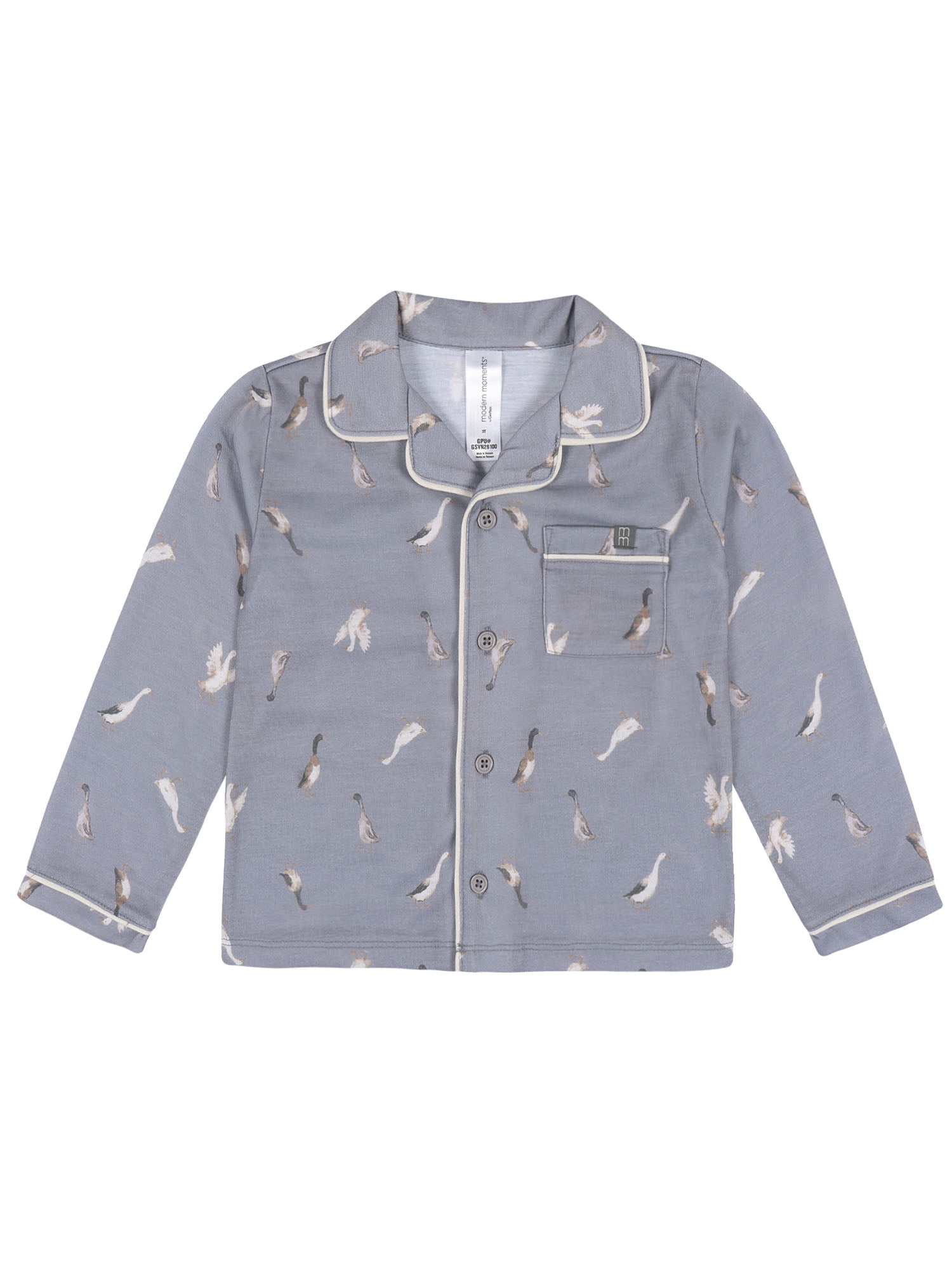 Modern Moments by Gerber Gender Neutral Long Sleeve Coat Pajama Set, 2-Piece, Sizes 12 Months - 5T