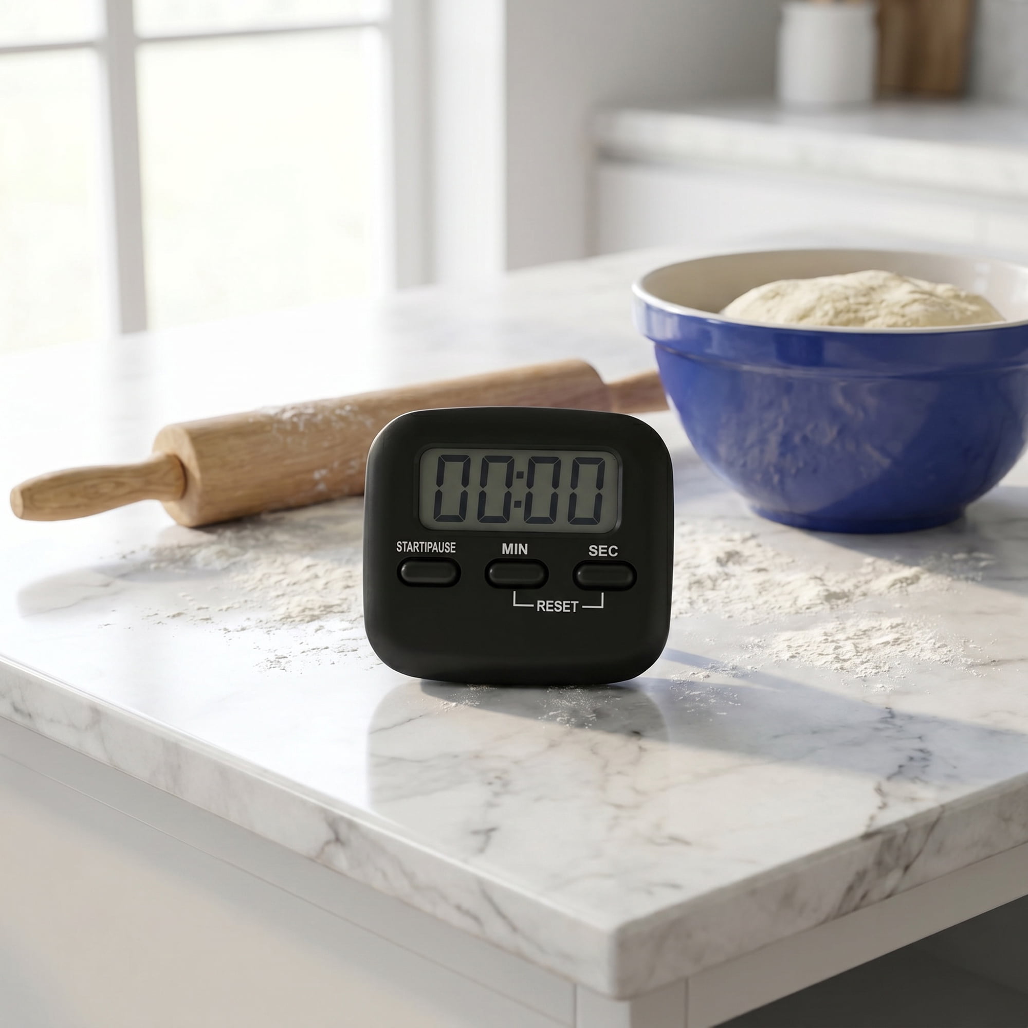 Unique Bargains Digital Loud Alarm Magnetic Backing Timer for Cooking Black