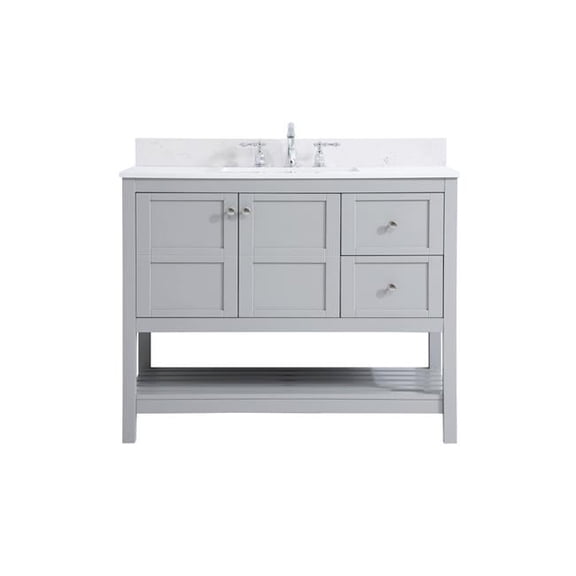 42 in. Single Bathroom Vanity with Backsplash - Gray