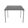 thumbnail image 7 of 10' x 8' Outdoor Pergola for Patio, Wall-Mounted Lean-To Pergola with Galvanized Steel Roof, Heavy-Duty Metal Pergola Shelter for BBQ, Backyard & Family Gatherings, Black, 7 of 7