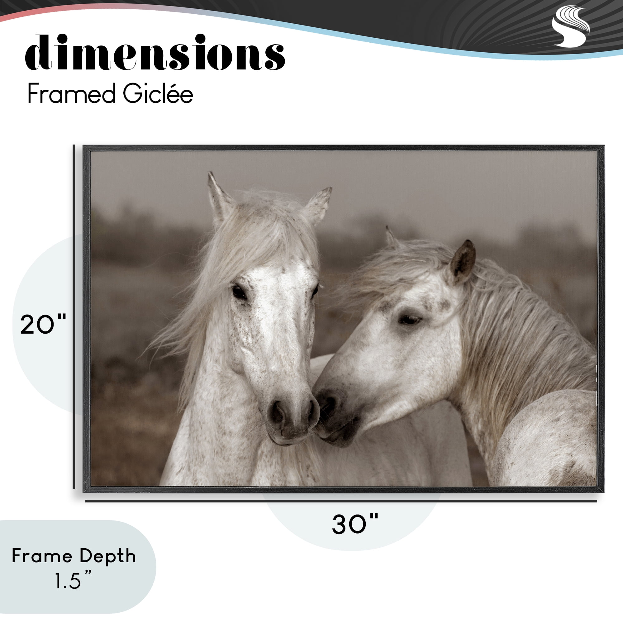 Stupell Industries Gentle Companionship Horses Black Framed Giclee Art, design by Danita Delimont