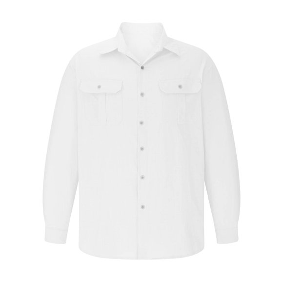 Man Shirts Mens Dress Shirt Big and Tall Mens Button Down Long Sleeve Shirt Beach Shirts for Men Mens Vacation Shirts, White, XL