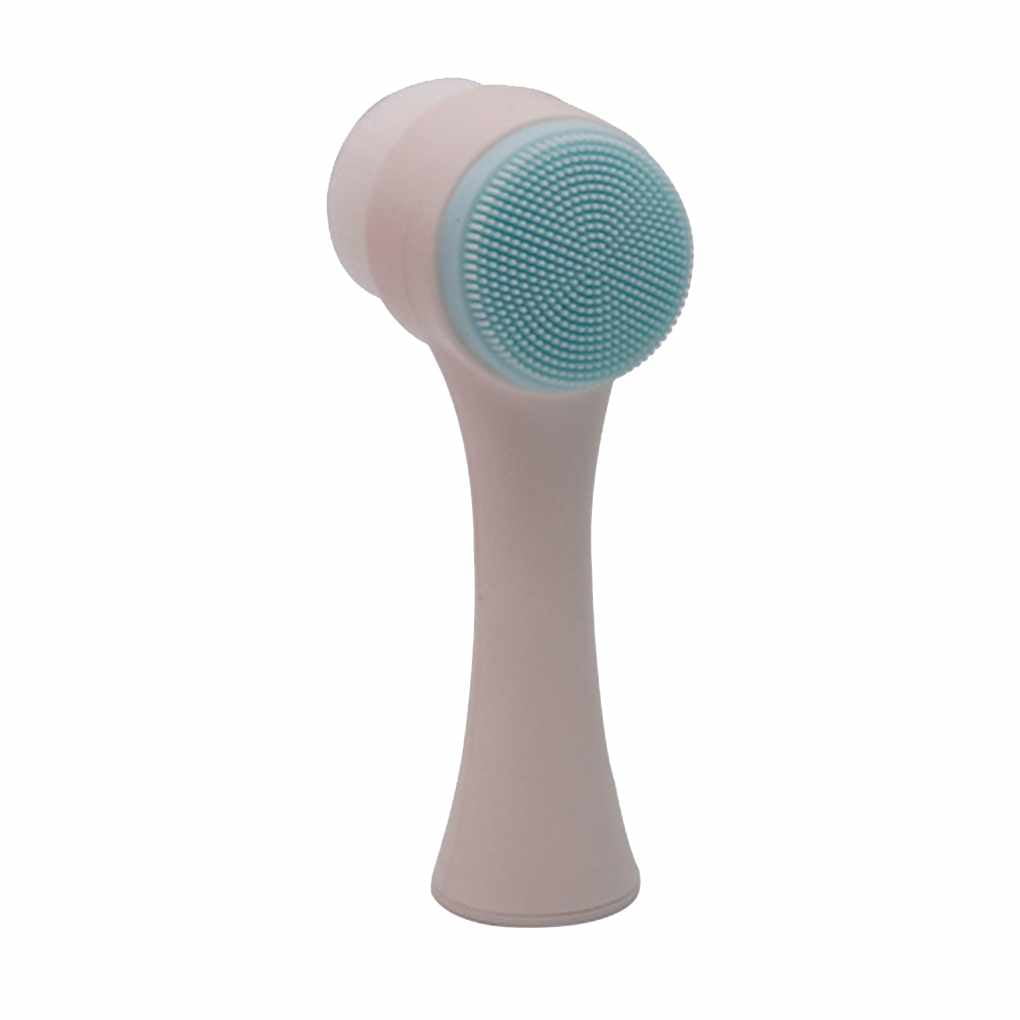 Double Side Silicone Facial Cleanser 3D Face Cleaning Washing Vibration Massage Brush Exfoliator Blackhead Acne Remover