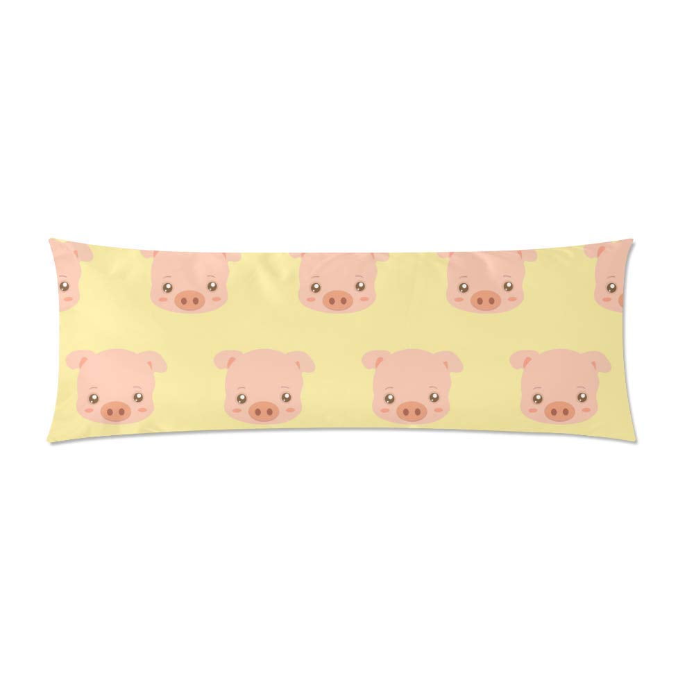 ABPHOTO Pig Face Body Pillow Covers Pillowcase Throw Pillows 20x60 inch