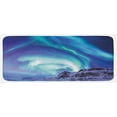 thumbnail image 1 of Winter Kitchen Mat, Aurora Borealis Kirkjufell Iceland Natural Phenomenon Northen Environment, Plush Decorative Kitchen Mat with Non Slip Backing, 47" X 19", Blue Sea Green Lilac, by Ambesonne, 1 of 1