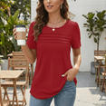 thumbnail image 3 of SOMER Womens Dressy Casual Blouses Short Sleeve Tops Pleated Front Crew Neck T Shirts for Going Out Work,2026 Summer Trendy, 3 of 7