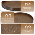 thumbnail image 3 of Uxcell Wooden Serving Tray Round Decorative Platter for Serving Food and Drinks with Stylish Design Brown 14.2 Inch, 3 of 6