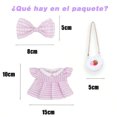 thumbnail image 4 of Ropa para Muñeca de 20 cm, Set de 8 Piezas, 4 Vestidos con Moño y 4 Mini Bolsos, Accesorios para Muñecos, 4 of 4
