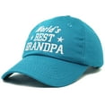 thumbnail image 4 of DALIX Worlds Best Grandpa Dad Hat Grandfather Gift Cotton Cap in Teal, 4 of 6
