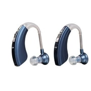 Pack of Two Britzgo Hearing Aid Amplifiers BHA-220, 500hr Battery Life, "FDA Approved", Blue