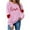 Pink, variant on ZHYou Valentine's Day T-Shirts for Women Long Sleeve Valentine's Day Printed V-Neck Loose Fit Casual Soft Spring Summer Shirts,Red,2XL