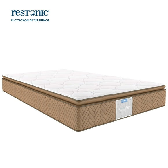 Colchón King Size Restonic Leyend Cubre Colchón Almohadas Blanco