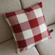 thumbnail image 2 of Nvzi Funda de almohada decorativa a cuadros rojos y blancos, funda de cojín cuadrada de 18 x 18 pulgadas de lino, 2 of 5