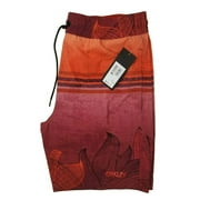 Men's Oakley Beach Short Flower Striped Sundried Tomato 18 Inches - Size L