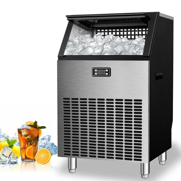 AGLUCKY Commercial Ice Maker Machine, Automatic Water Inlet Stainless
