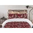 thumbnail image 5 of Ambesonne Flowers Boho Down Alternative Quilt Comforter, Spring Magnolia Sketch, King, Dimgray Burgundy, 5 of 5