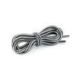thumbnail image 2 of INSPIRE CHIC Unisex Round Rope Dual Colored Striped 1/5 Thick Boot Shoelace 120cm / 47.24" White Gray, 2 of 4