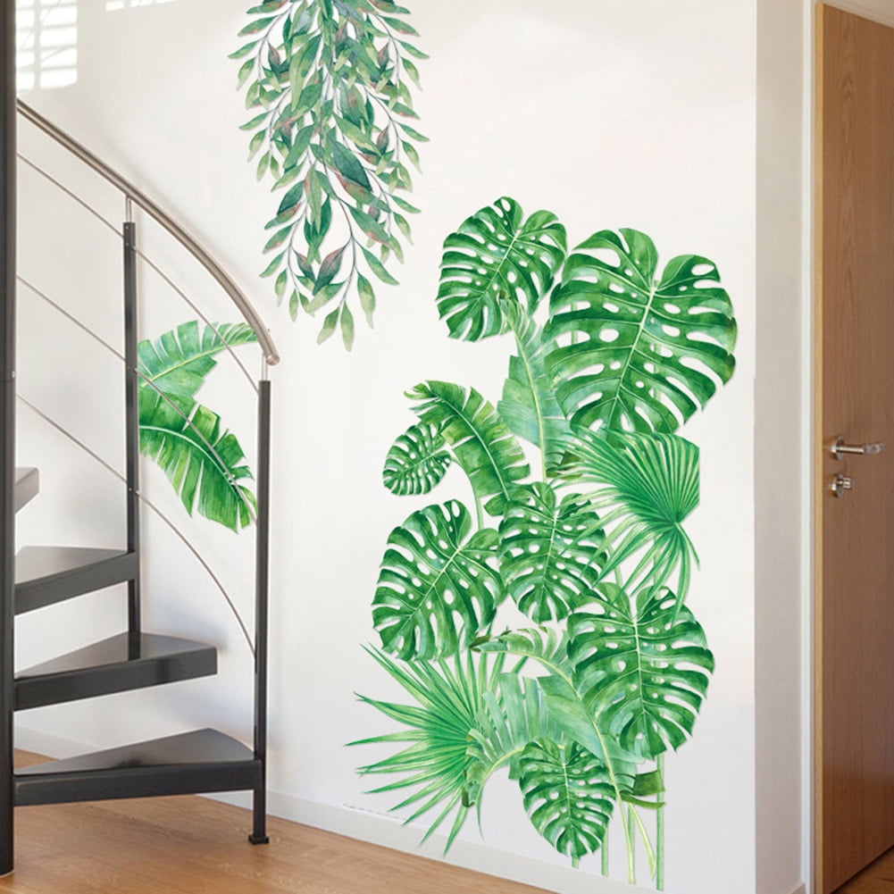 Details about   Tropical Plants Tree Leaves Wall Sticker DIY Decals For House Bedroom Decoration