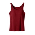 thumbnail image 5 of Rvasteizo Womens Summer V Neck Tank Top Solid Color Plus Size Ribbed Fabric Built In Bra Pad Free Casual Top, 5 of 5