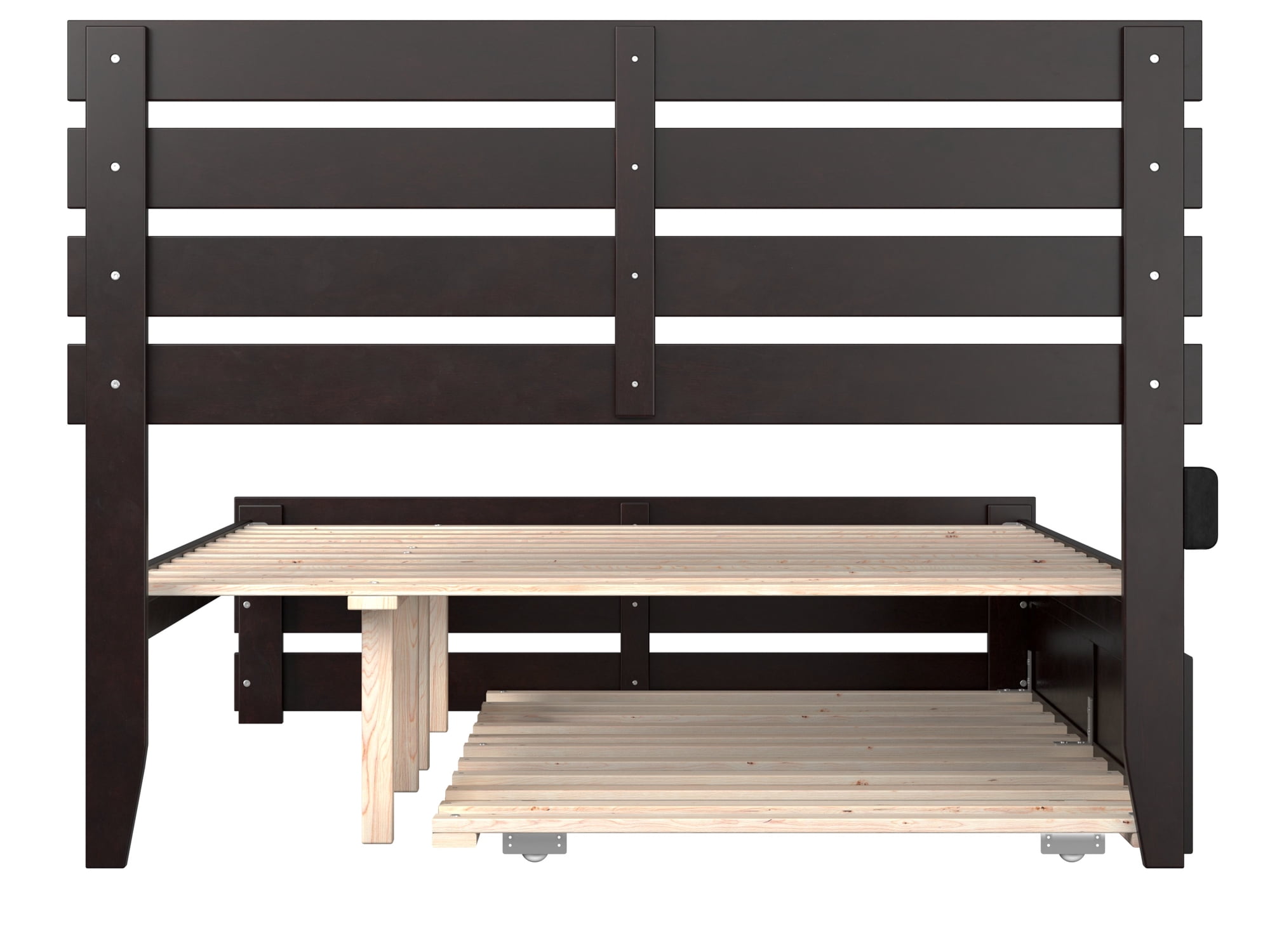 AFI Oxford Full Wood Platform Bed with Headboard, Footboard & Twin Trundle, Espresso