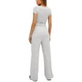thumbnail image 5 of Women's Casual Pajamas Set with Pockets, Gray, 5 of 6