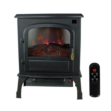 Warm Living 1500W Electric Infrared 1000 Sq Ft Deluxe Home Stove Fireplace Black