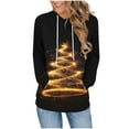 thumbnail image 2 of Hoodies for Women Christmas Pullover Sweatshirts Casual Long Sleeve Drawstring Hooded Tops with Pocket Holiday Cozy Fall Tunic Top, 2 of 5