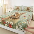 thumbnail image 4 of Erosebridal Animal Rabbit Full Size Sheets 4-Piece For Children,Kids Easter Flowers Animal Bed Sheets,Luxury Bedroom Decor, 4 of 5