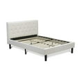thumbnail image 4 of Rustic Revival Furniture Platform Bed - Button Tufted Velvet Fabric Padded Headboard & Footboard, Black Legs, 4 of 6