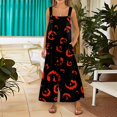 thumbnail image 3 of Womens Halloween Jumpsuits Ghost Bat Wide Leg Backless Spooky Overalls Castle Candy Sleeveless Funny Rompers, 2XL, 3 of 5