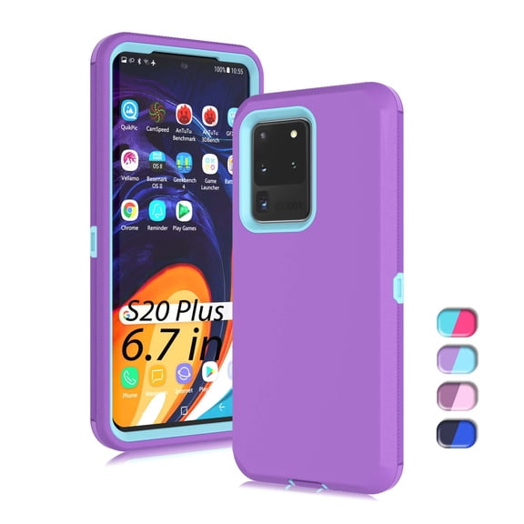 Tekcoo Case for Galaxy S20 S20  S20 Plus S20 Ultra 5G 2020, [Drop Protection] Full Body Shock Dust Absorbing Grip Plastic Bumper TPU 3-Layers Durable Solid Phone Hard Cover
