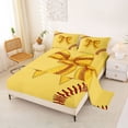 thumbnail image 2 of Manfei Cute Baseball Bow Queen Sheet Sets For Kids,3D Cartoon Bowknot Print Bed Set For Girls Boys,4 Pieces, 2 of 6