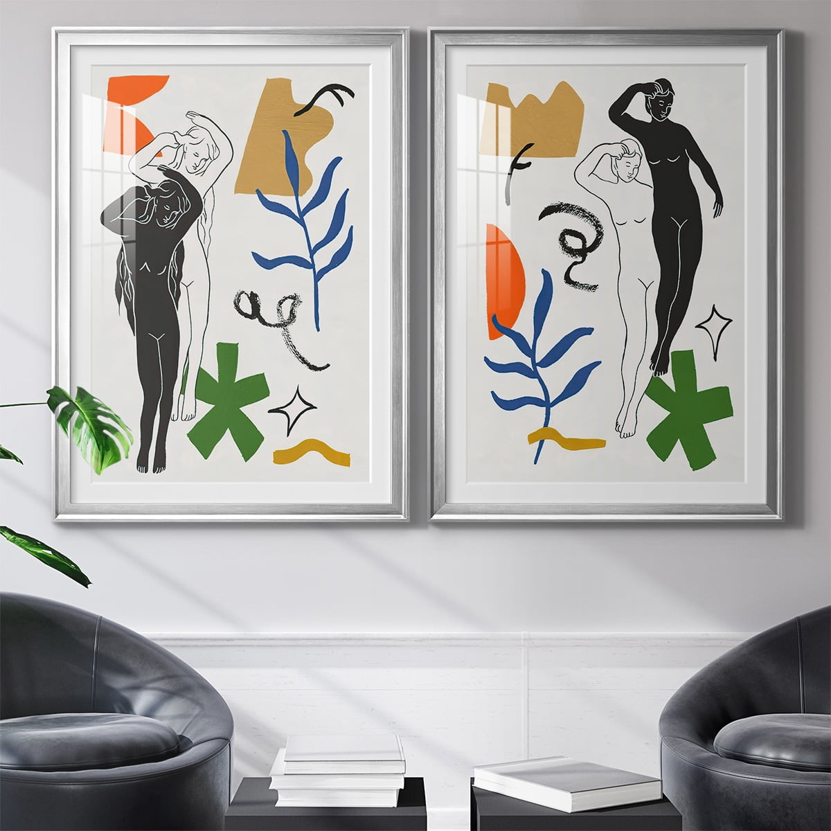 Wexford Home Starry Venus I Premium Framed Print, 30.5" x 42.5" - Ready to Hang, Silver (Set of 2)