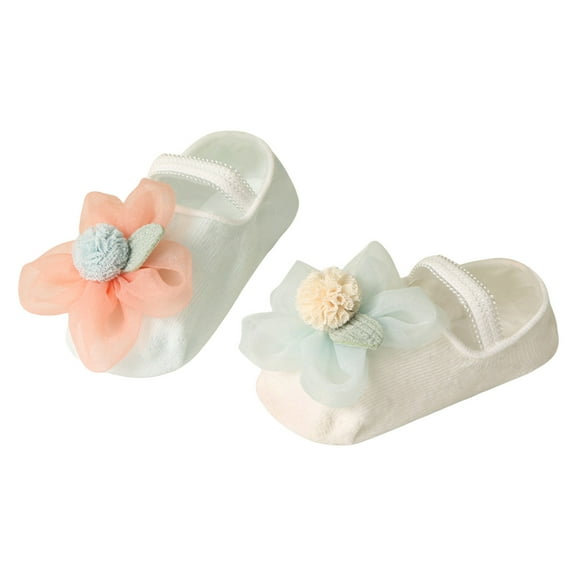 LNMQLPDBS Toddler Socks Cute Baby Sock Shoes with Big Flower Bowknot Baby Socks 6-12 Months Baby Socks Non Slip Socks Cute Ruffle Edge Socks for Summer Going Out Newborn Shoes for Girls