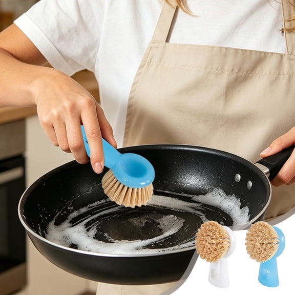 Msgweeeg Dish Scrub Brush Dish Brush Short Handle Kitchen Cleaning Brush Multi-purpose Pot Sink Stove Brush Non-stick Oil Cleaning Tool for Home Use