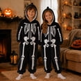 thumbnail image 2 of REDARER Kids Classic Skeleton Hooded Onesie Full Zip with Pockets for Trick or Treat Halloween Party Cosplay Casual Loungewear Pajama Outfit,6-7 Years, 2 of 6