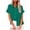 *Green, variant on Women's Plus Szie Linen T-Shirt,Ladies Summer Button-Down Blouse,Lightweight Short Sleeve Top For Women,Red,Size XXL