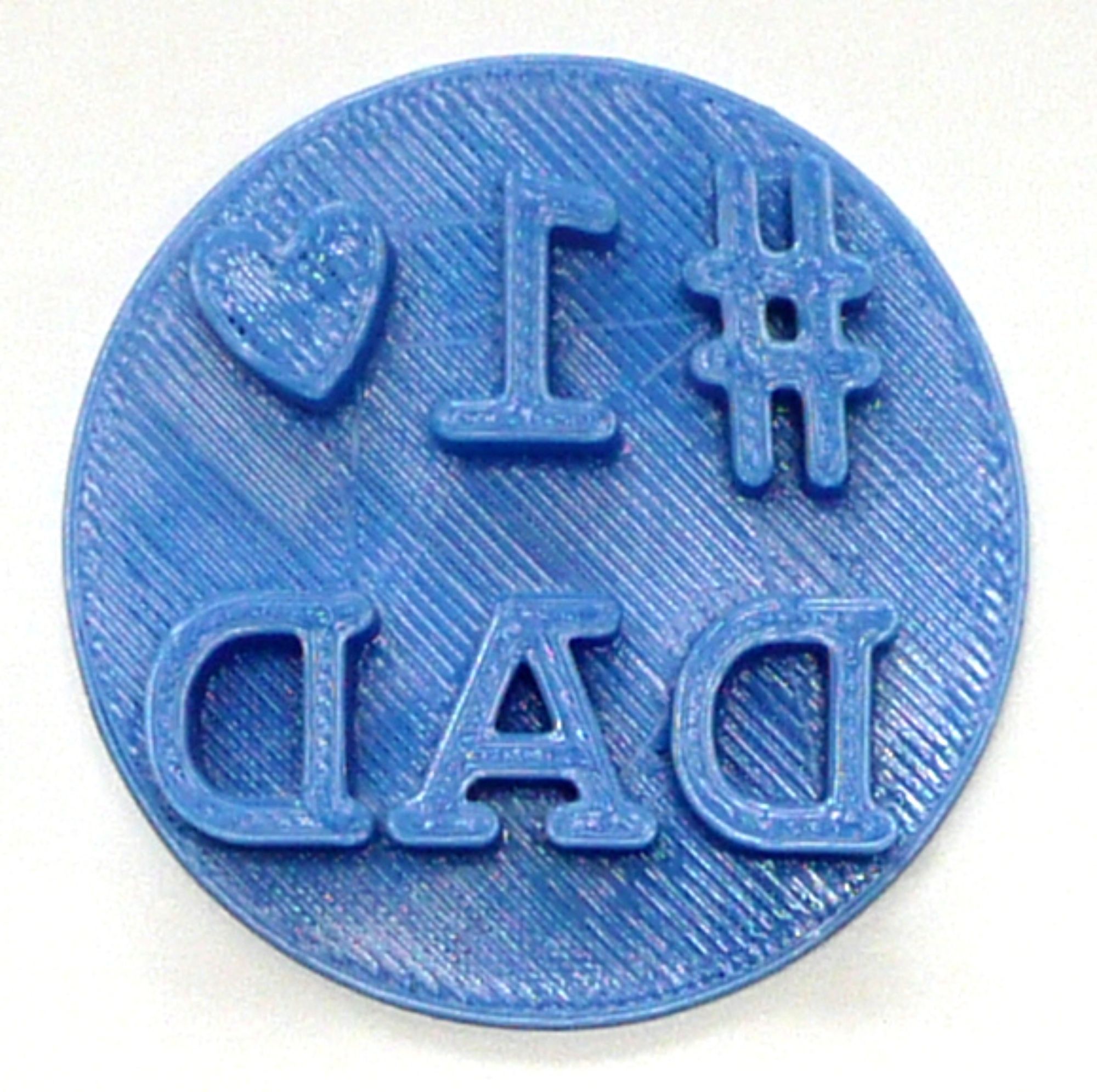 Number 1 Dad Words With Heart Block Font Cookie Stamp Embosser USA