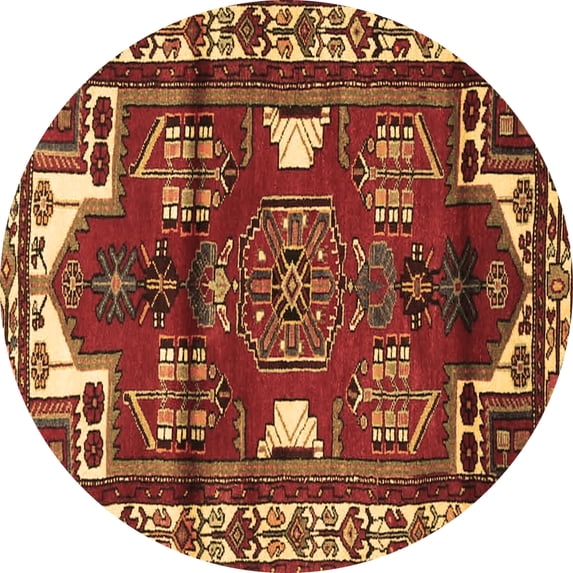 Ahgly Company Indoor Round Persian Brown Traditional Area Rugs, 8' Round