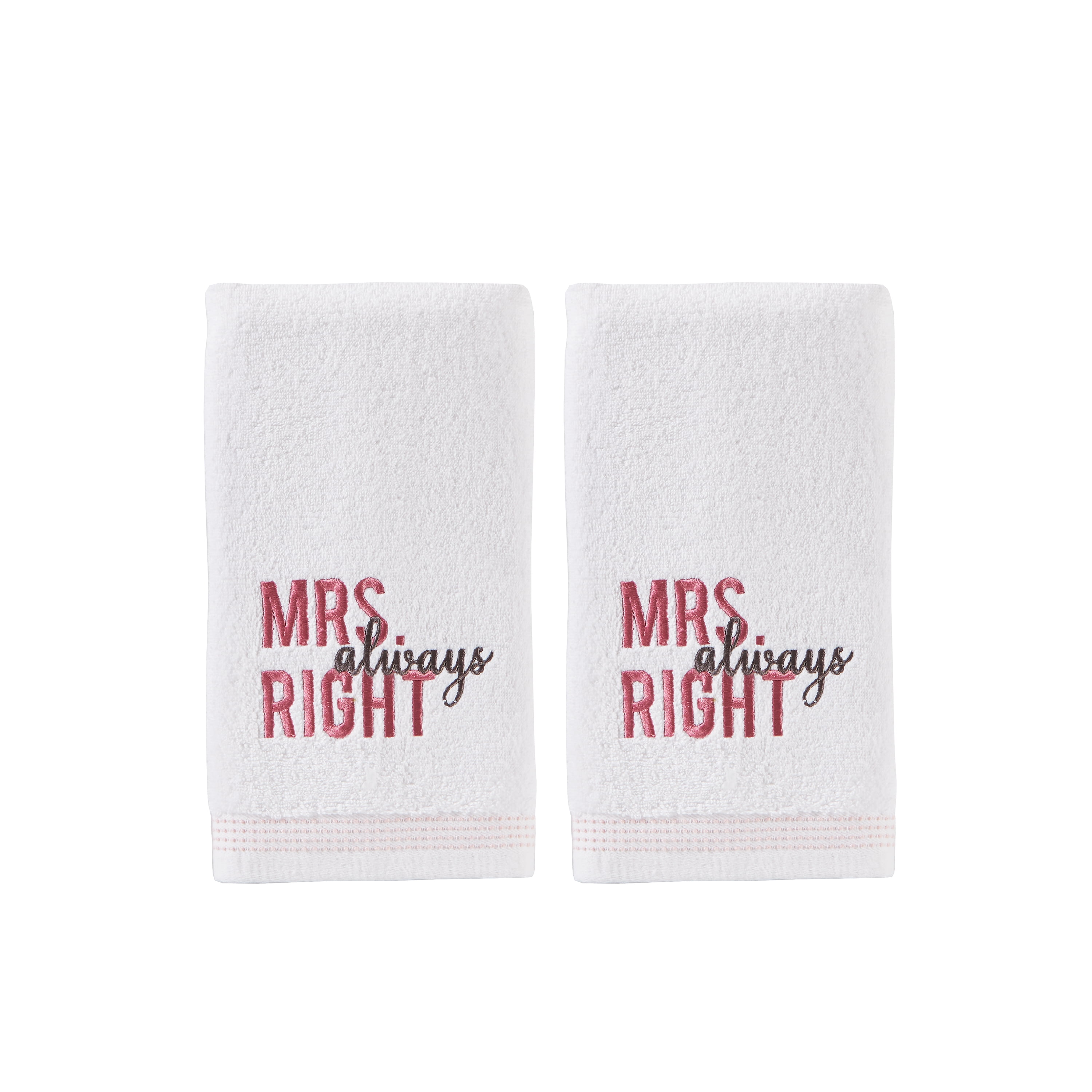 SKL Home Mrs Always Right 2 Piece Cotton Hand Towel Set
