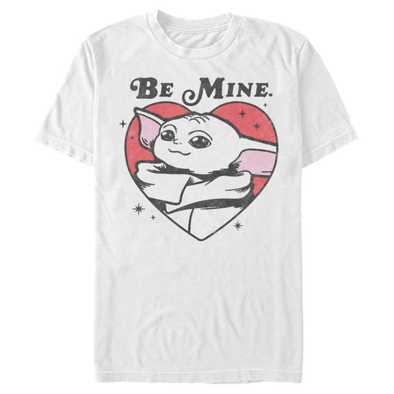 Men's Star Wars: The Mandalorian Valentine's Day Grogu Be Mine  Graphic Tee White X Large