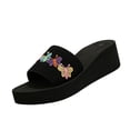 thumbnail image 2 of NexTorq Women's Flower Wedge High Heel Slide Sandals Summer Comfort Nonlip Platform Beach Sandal, Pink, 8.5, 2 of 9