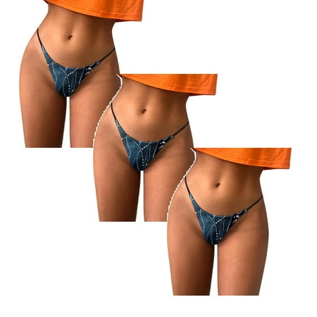 

Womens Underwear Brief Underpants Comfort Low Rise Soft T Back Panties3PC