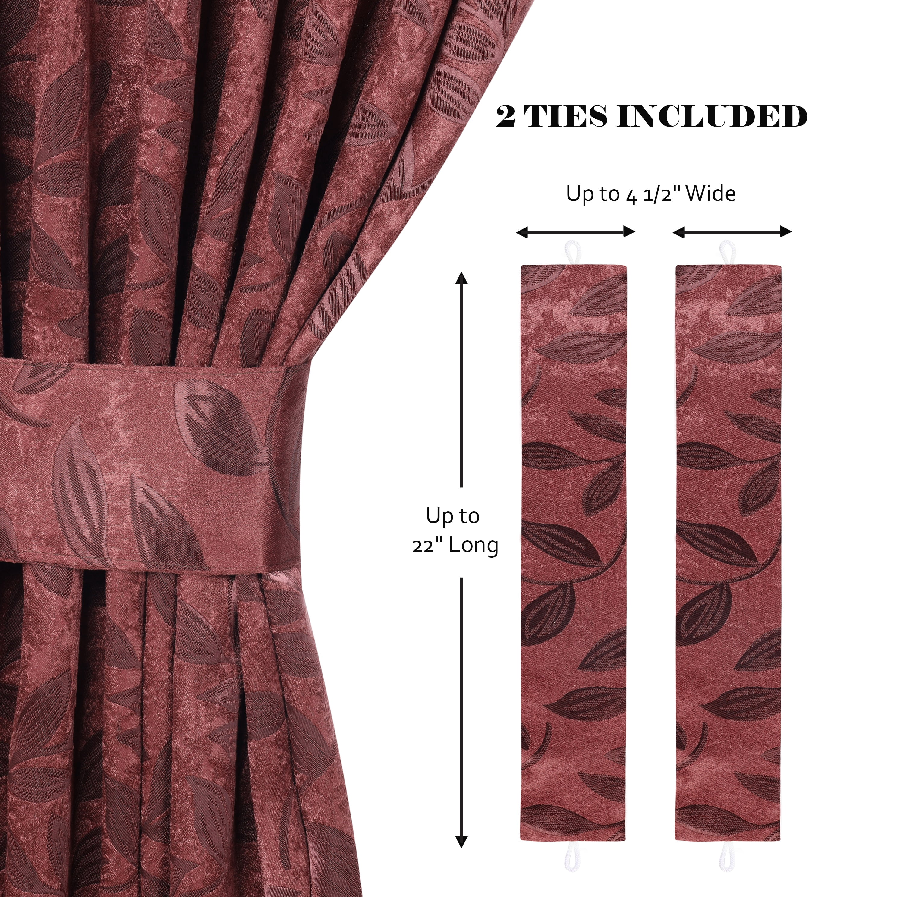 Superior Blackout Leaves Curtains Set of 2, Light Filtering Grommet Curtain Panel Set, Antique Copper, 46"W x 63"L