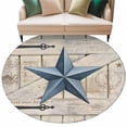 thumbnail image 6 of Texas Star Vintage Round Rug 8ft Washable Circle Rugs Non Slip Navy Blue Retro Berry Wooden Large Area Rug Indoor Floor Carpet for Bedroom Kitchen Living Room Home Office Dining Room Nursery, 6 of 8