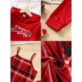 thumbnail image 5 of Mikrdoo Kids Girls Christmas Outfits Straps Plaid Print Dress Print Letter Graphics Long Sleeve Sweater Hoodies 2Pcs Clothes Set 8 Years Red, 5 of 9