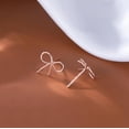 thumbnail image 5 of Solid 925 Sterling Silver Bow Stud Earrings for Women Teens Ribbon Stud Earrings Bowknot, 5 of 11