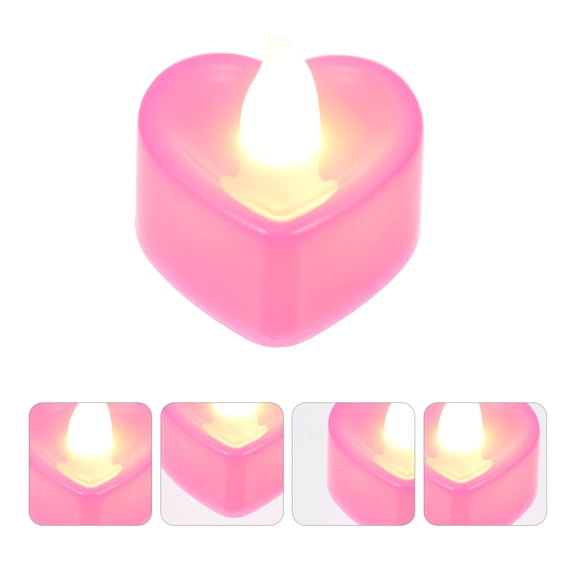 UPOUART 24Pcs Small Electric Candle Lamp Pink LED Battery Operated Decorative Ornament